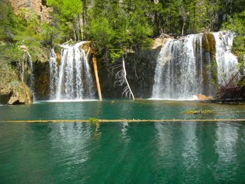 View of fountain at waterfall