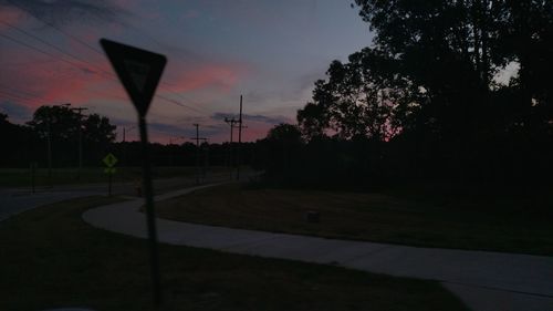 Empty road at sunset