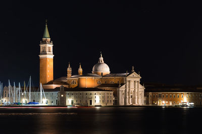 Illuminated temple at night