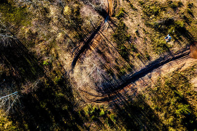 High angle view of rock formations