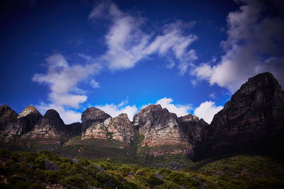 View of mountain against cloudy sky