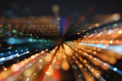 Defocused image of illuminated lights