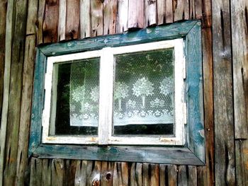 Close-up of wooden window