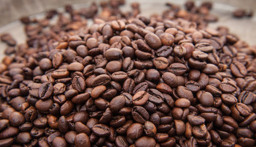 Close-up of roasted coffee beans