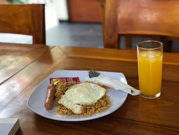 Close-up of drink served on table