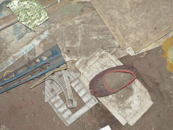 High angle view of food on table