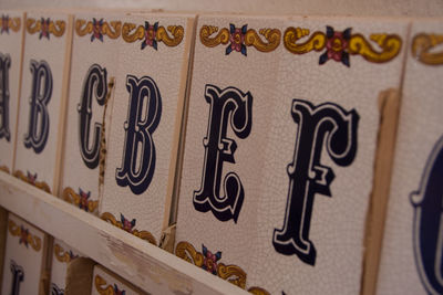 Close-up of text