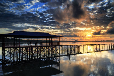 Scenic view of sea against sky at sunset