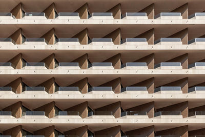 Full frame shot of residential building with balconies 