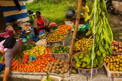 Fruits for sale at market stall