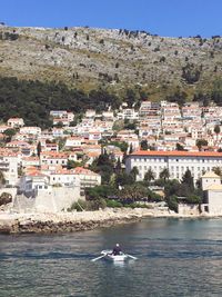 View of town on sea