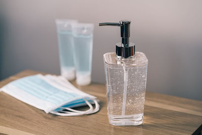 Close-up of water on table