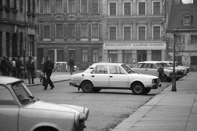 Cars on street in city