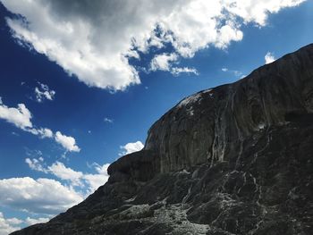 Low angle view of mountain against sky