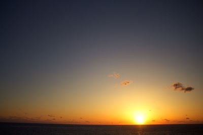 Scenic view of sea at sunset