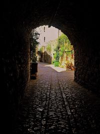 Walkway in tunnel