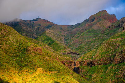 Scenic view of mountains against sky