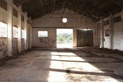 Interior of abandoned building