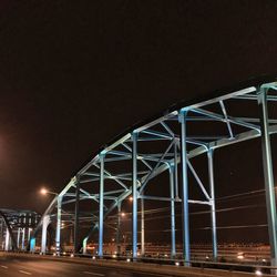 Low angle view of illuminated built structure