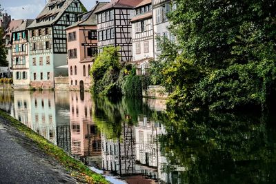 Reflection of buildings in city