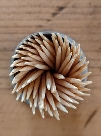 High angle view of flower on table