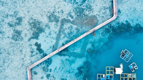 High angle view of swimming pool