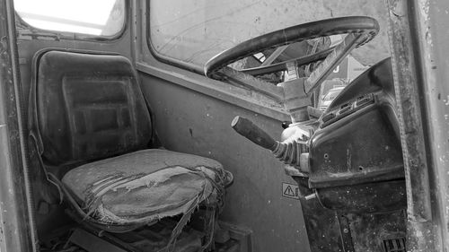 Interior of abandoned car