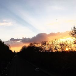 Silhouette trees against sky during sunset