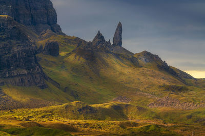 Scenic view of mountain range against sky