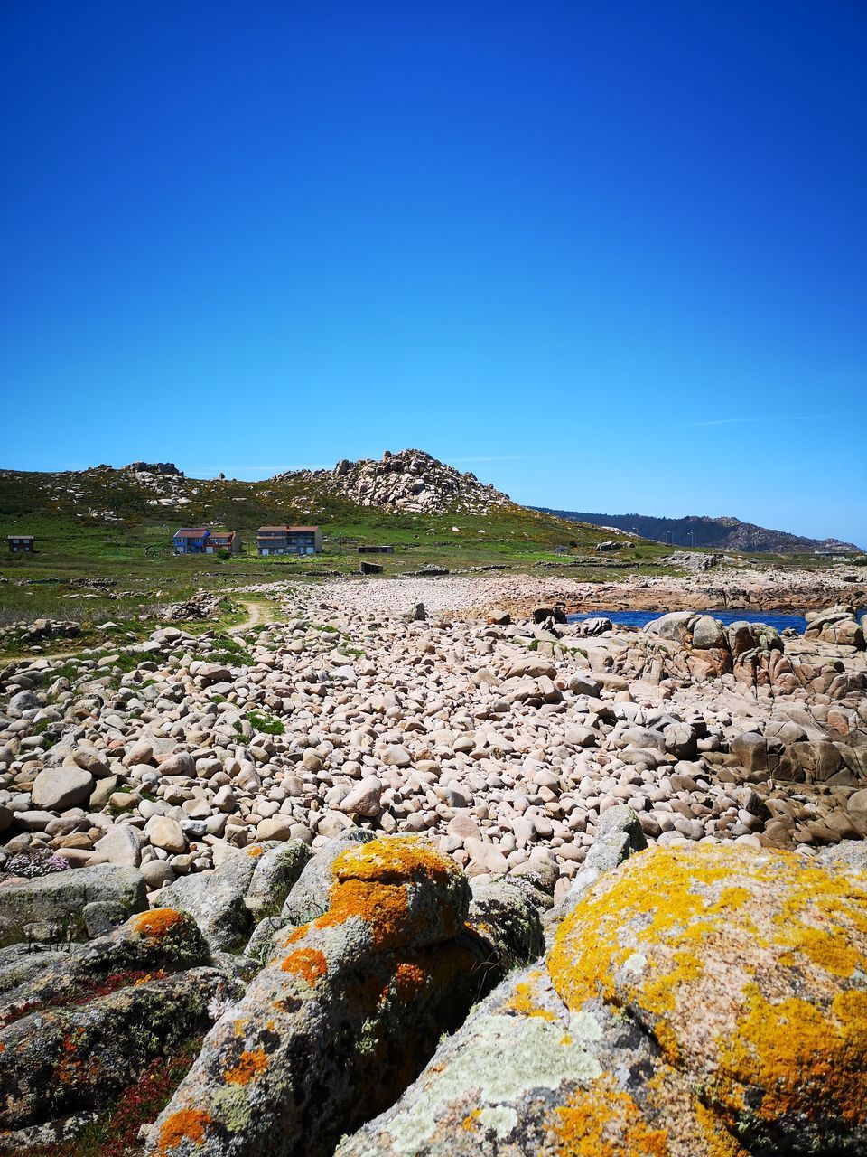 SCENIC VIEW OF ROCKS AGAINST CLEAR SKY