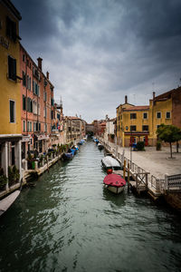 View of canal passing through buildings