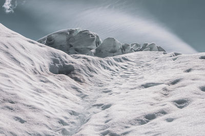 Glacier landscape with clouds
