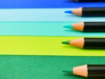 Close-up of multi colored pencils