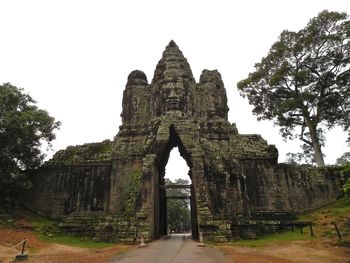 Old ruins of temple against clear sky