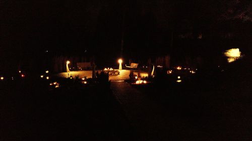 Illuminated street light at night