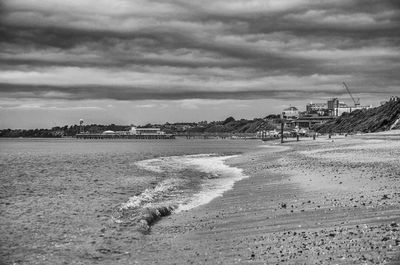 Scenic view of beach against sky