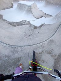 High angle view of people on beach