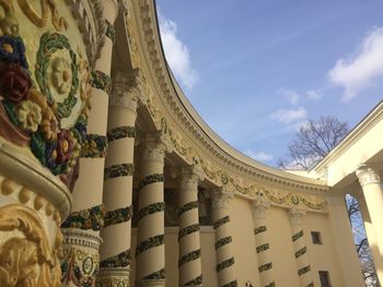 Low angle view of ornate building against sky