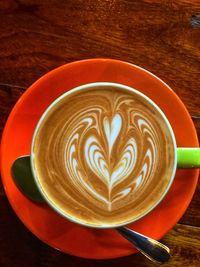 Directly above shot of coffee on table