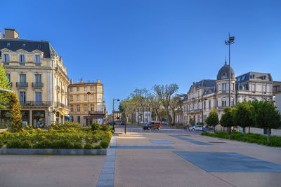 Square in carcassonne city center, france