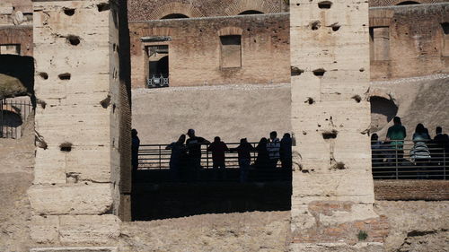 Group of people in old building