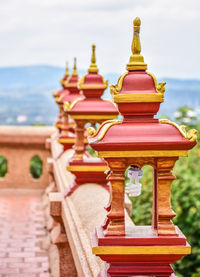 Close-up of temple against building