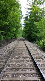 Railroad tracks on railroad track