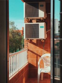 View of building through window