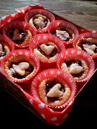 High angle view of cupcakes on table