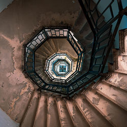 Low angle view of spiral staircase