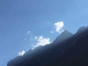 Low angle view of mountains against sky