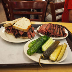 Close-up of food in plate on table