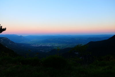 Scenic view of landscape against clear sky