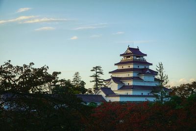 View of pagoda against sky